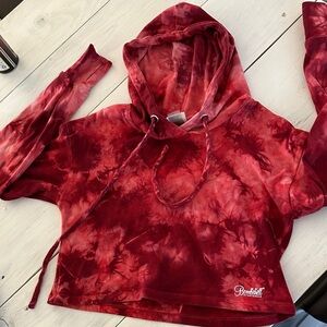 Red Bombshell sportswear Cropped Hoodies